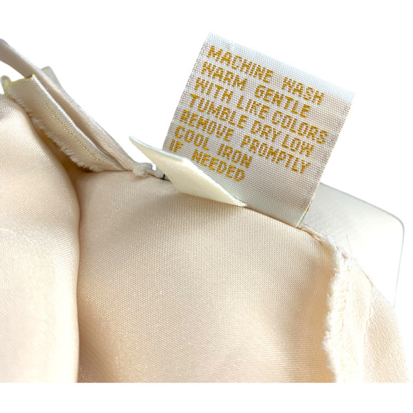 Vintage Victoria Secret Sz M/L Ivory Satin Peignoir Set Full Length Robe & Gown - Picture 10 of 11